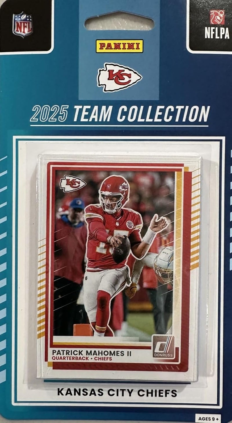 SCORE Kansas City Chiefs 2025 Donruss Factory Sealed Team Set Featuring Patrick Mahomes, Travis Kelce, Xavier Worthy and Chris Jones with 3 Rated Rookie Cards Plus - Image 1